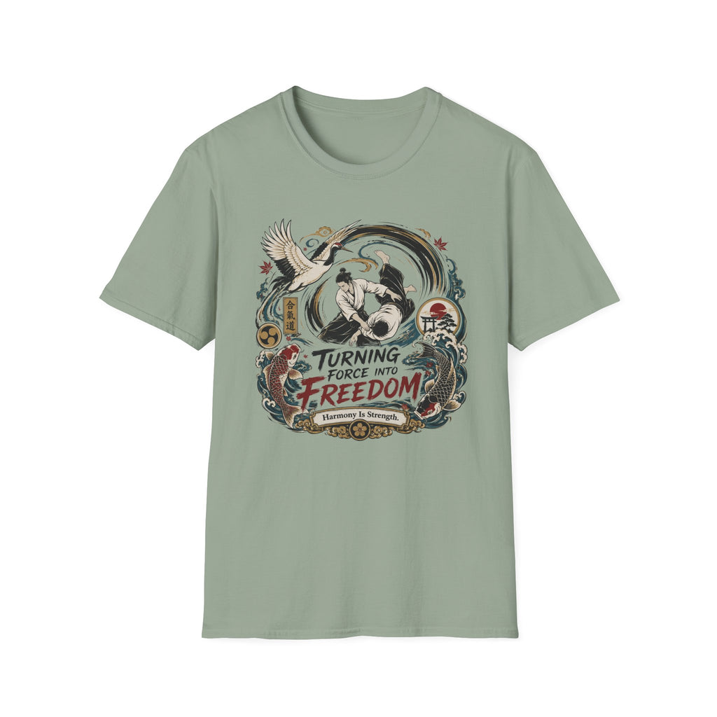 Freedom Motorcycle T-Shirt — "Turning Force Into Freedom" Vintage Biker Tee