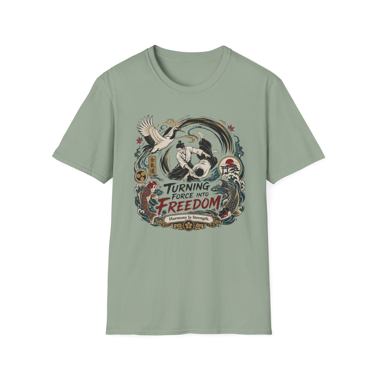 Freedom Motorcycle T-Shirt — "Turning Force Into Freedom" Vintage Biker Tee
