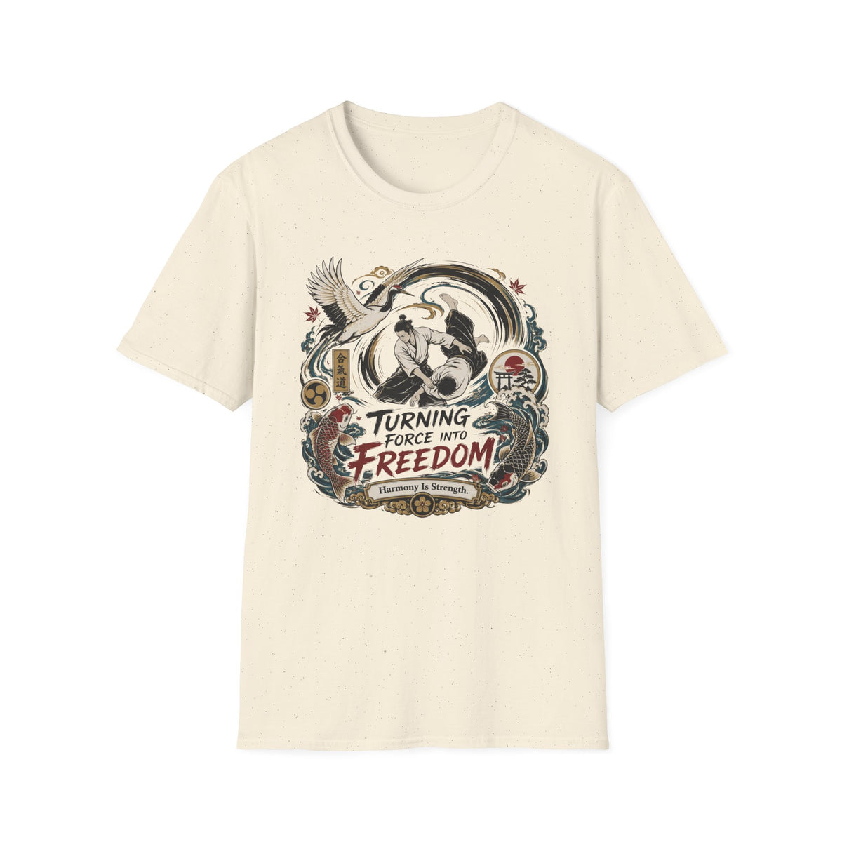 Freedom Motorcycle T-Shirt — "Turning Force Into Freedom" Vintage Biker Tee