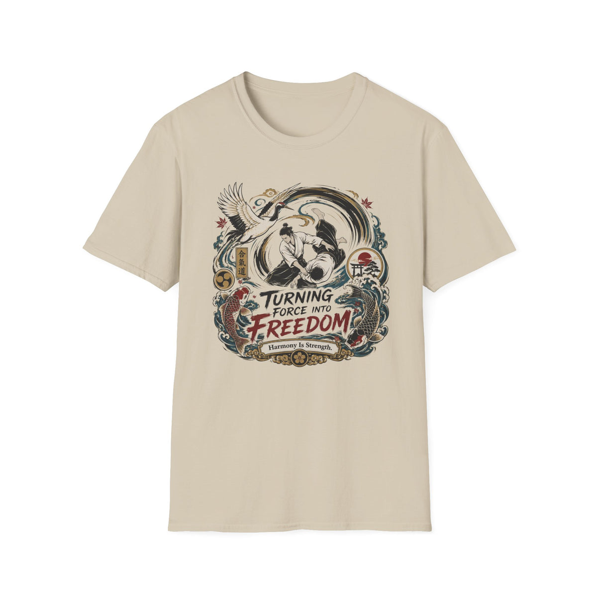Freedom Motorcycle T-Shirt — "Turning Force Into Freedom" Vintage Biker Tee