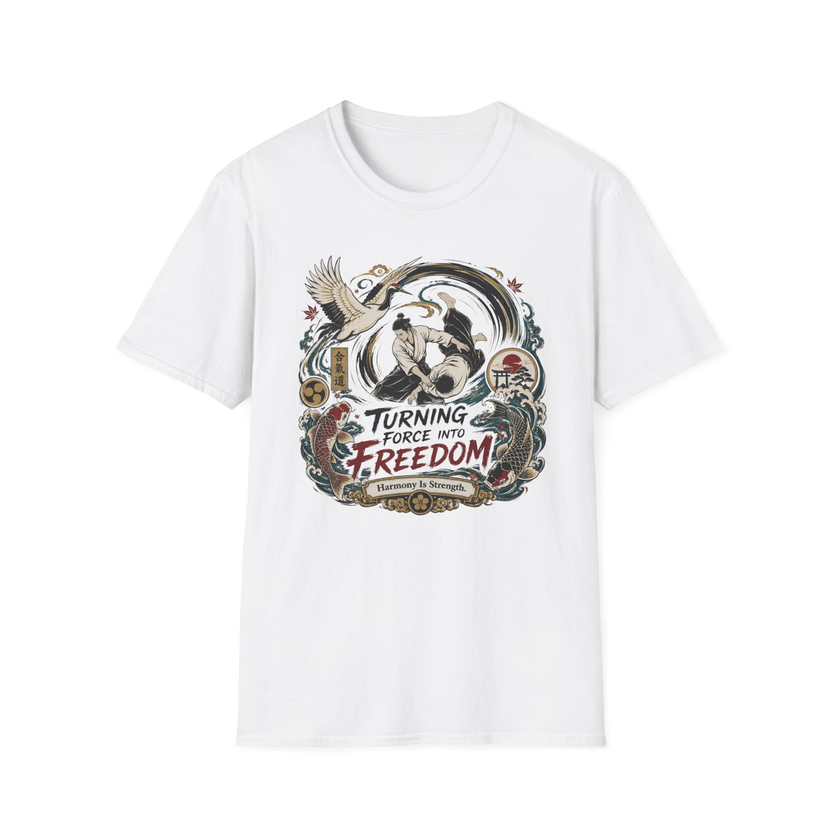Freedom Motorcycle T-Shirt — "Turning Force Into Freedom" Vintage Biker Tee