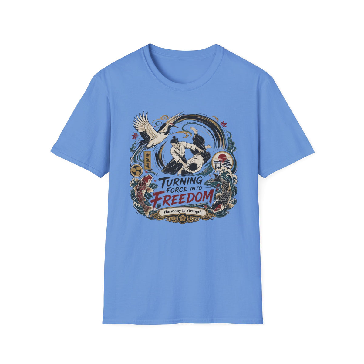 Freedom Motorcycle T-Shirt — "Turning Force Into Freedom" Vintage Biker Tee